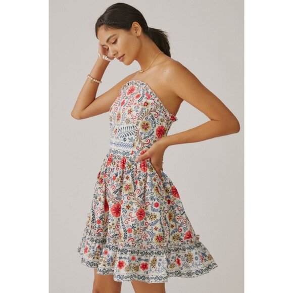 Anthropologie Forever That Girl Ruffle Tube Strapless Mini Dress - Picture 2 of 9